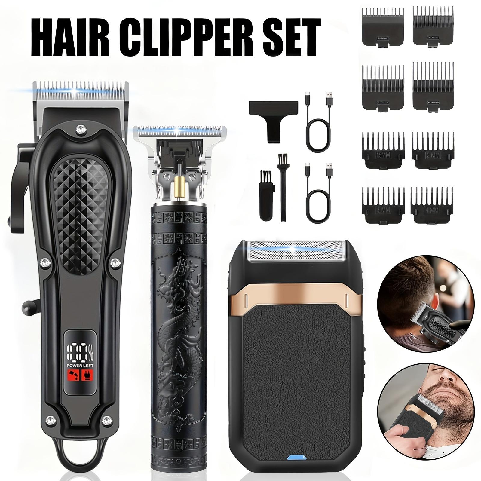 Mens Grooming Kit Gift Set - ชุดอุปกรณ์ดูแลขนแบบไร้สายระดับมืออาชีพ ประกอบด้วยเครื่องโกนหนวดไฟฟ้า เครื่องตัดขน และหน้าจอแสดงผลแบบ LED เหมาะสำหรับการตัดแต่งขนในจมูก