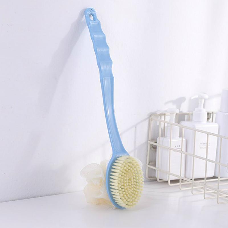 Exfoliating Scrub Mens - แปรงอาบน้ำด้ามยาวโค้ง ขนแปรงนุ่มแบบใยบวบ สำหรับขัดผิวหลัง สำหรับผู้ชายและผู้หญิง อุปกรณ์ทำความสะอาดผิวกายสำหรับสปาและใช้ในชีวิตประจำวัน