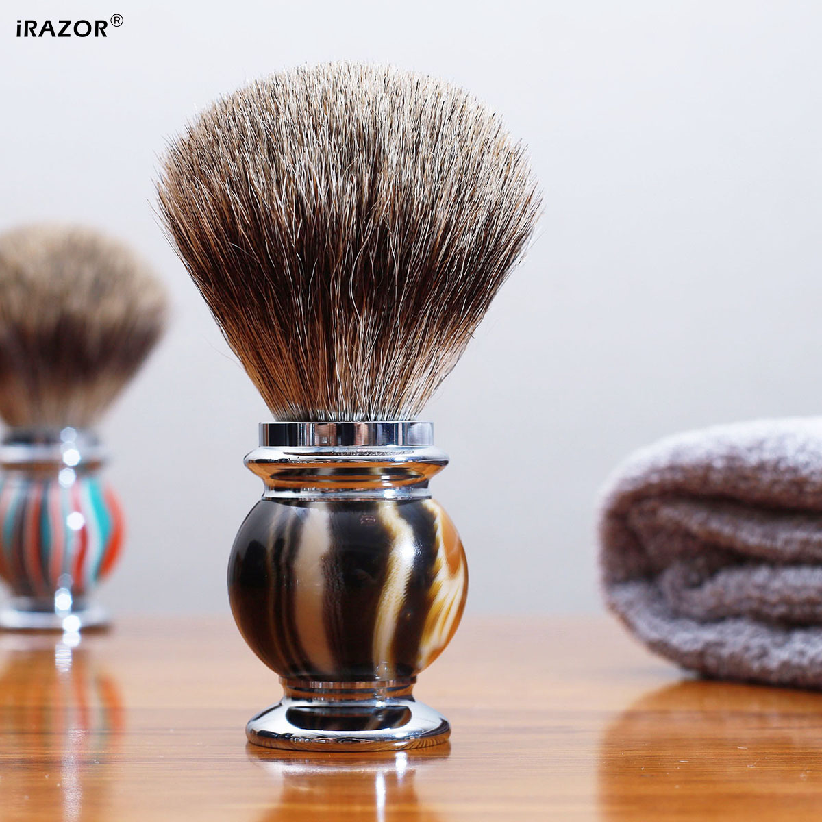 Men'S Grooming Essentials - แปรงโกนหนวด iRAZOR Silvertip สำหรับผู้ชาย, ขนแปรงนุ่มพิเศษ หนาแน่น