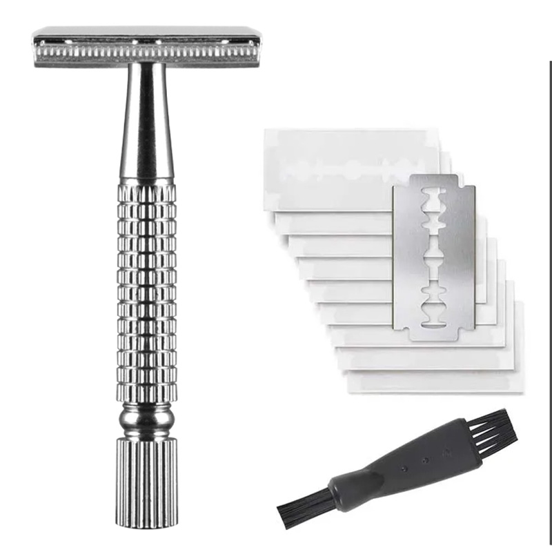 Men'S Grooming Essentials - มีดโกนหนวดแบบคลาสสิกสองคมสำหรับผู้ชาย อุปกรณ์โกนหนวดแบบดั้งเดิม สำหรับตกแต่งหนวดเครา ใช้ในร้านตัดผม อุปกรณ์จำเป็นสำหรับการดูแลหนวดเคราของผู้ชาย