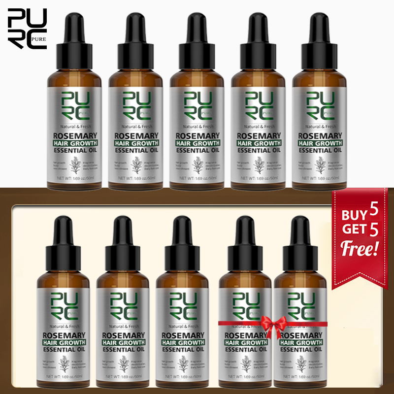 Ingrown Hair Serum - ชุดน้ำมันโรสแมรี่ PURC สำหรับการเจริญเติบโตของเส้นผม รักษาผมร่วง ช่วยให้ผมยาวเร็วขึ้น น้ำมันบำรุงผมขิง