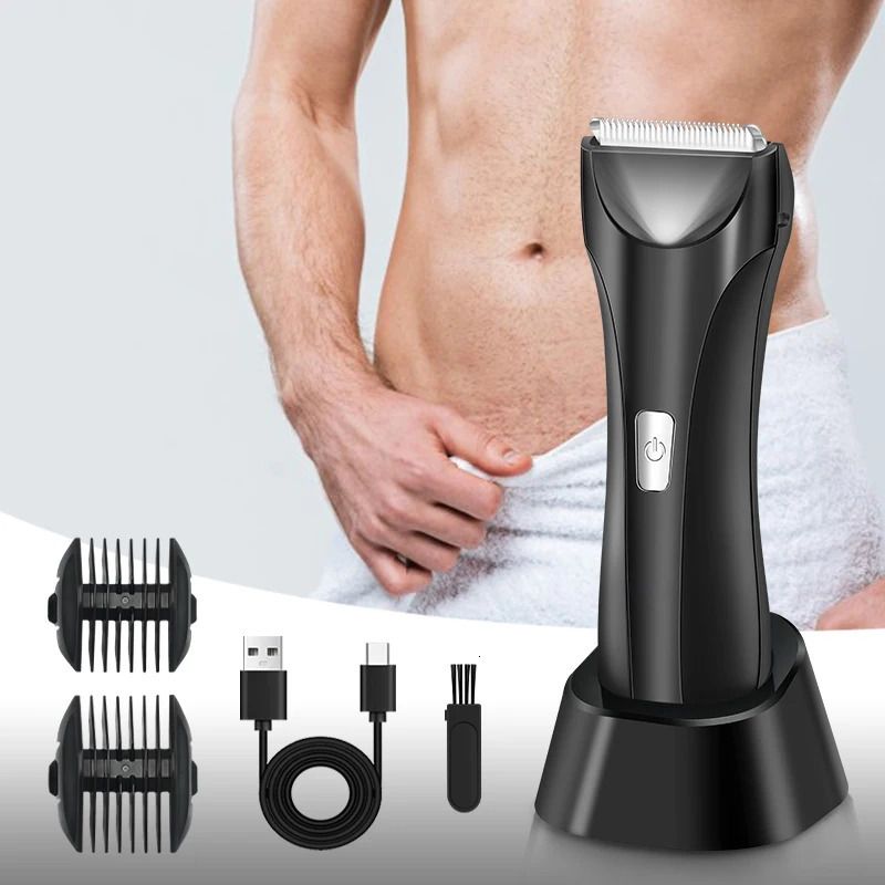 Men'S Grooming Essentials - เครื่องตัดแต่งขนและโกนหนวดไฟฟ้าสำหรับผู้ชาย, เครื่องมือดูแลตัวเองแบบ 2-in-1 ชาร์จผ่าน USB, ใบมีดเซรามิกสำหรับการตัดแต่งขนทั่วร่างกายอย่างเรียบเนียน,
