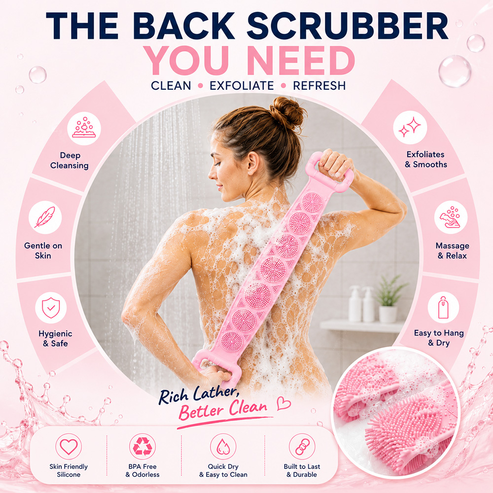 แปรงขัดหลังซิลิโคนขนาด 23 นิ้ว - Exfoliating Scrub Mens บทวิจารณ์และราคา